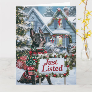 American Staffordshire Festival Realtor Christmas Karte