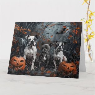 American Staffordshire Halloween Night Doggy Karte