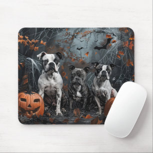 American Staffordshire Halloween Night Doggy Mousepad