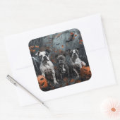 American Staffordshire Halloween Night Doggy Quadratischer Aufkleber (Umschlag)