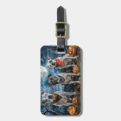 American Staffordshire Halloween Spooky Gepäckanhänger (Vorderseite vertikal)