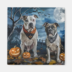 American Staffordshire Halloween Spooky Magnet
