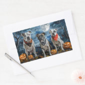 American Staffordshire Halloween Spooky Rechteckiger Aufkleber (Umschlag)