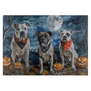 American Staffordshire Halloween Spooky Schneidebrett