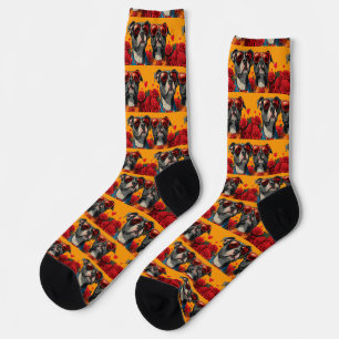 American Staffordshire Herz Rosen Valentinstag Socken