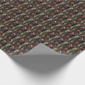 American Staffordshire Hund mit Weihnachtsgeschenk Geschenkpapier (Ecke)