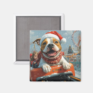 American Staffordshire Hund Weihnachten Magnet