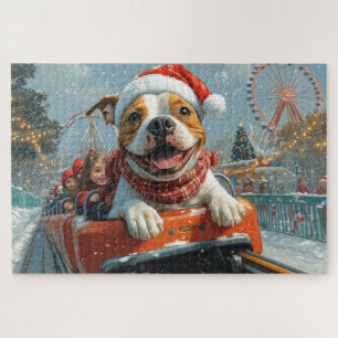 American Staffordshire Hund Weihnachten Puzzle