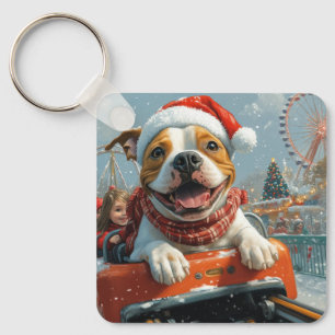 American Staffordshire Hund Weihnachten Schlüsselanhänger