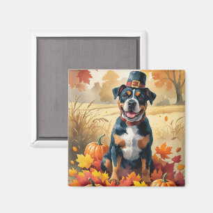American Staffordshire in Herbst Leaves Magnet