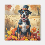 American Staffordshire in Herbst Leaves Magnet (Vorne)