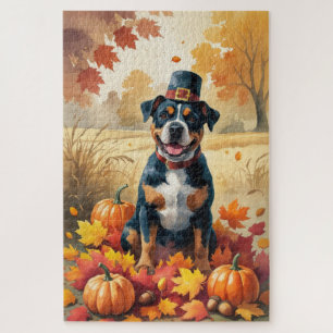American Staffordshire in Herbst Leaves Puzzle