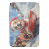American Staffordshire in Sledge Christmas Badematte (Vorderseite Vertikal)