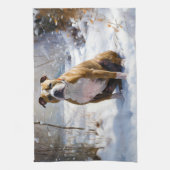 American Staffordshire Let It Snow Christmas Geschirrtuch (Vertikal)