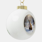American Staffordshire Let It Snow Christmas Keramik Kugel-Ornament (Links)