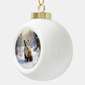 American Staffordshire Let It Snow Christmas Keramik Kugel-Ornament (Rechts)