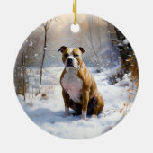 American Staffordshire Let It Snow Christmas Keramik Ornament (Hinten)