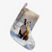 American Staffordshire Let It Snow Christmas Kleiner Weihnachtsstrumpf (Vorderansicht (hängend))