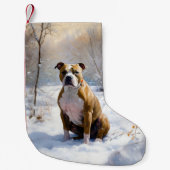 American Staffordshire Let It Snow Christmas Kleiner Weihnachtsstrumpf (Vorderseite)