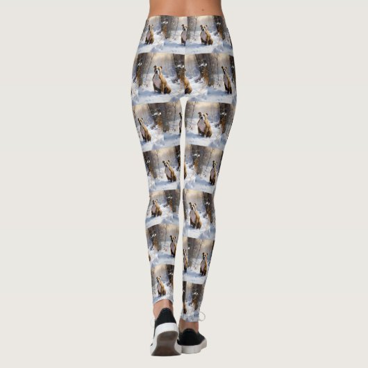 American Staffordshire Let It Snow Christmas Leggings (Rückseite)
