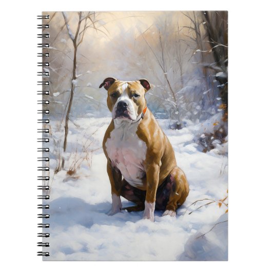 American Staffordshire Let It Snow Christmas Notizblock (Vorderseite)
