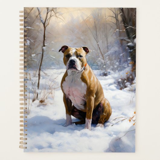 American Staffordshire Let It Snow Christmas Planer (Vorderseite)