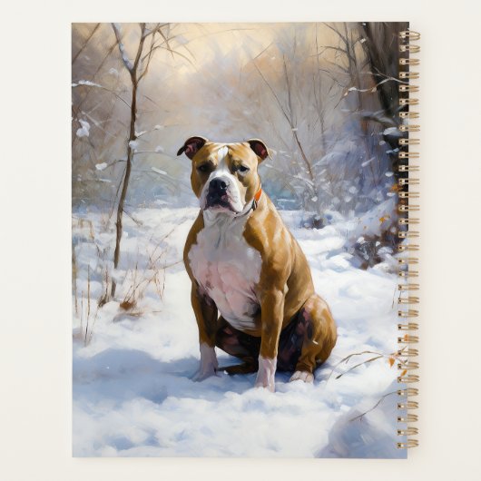 American Staffordshire Let It Snow Christmas Planer (Rückseite)