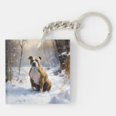 American Staffordshire Let It Snow Christmas Schlüsselanhänger (Rückseite)