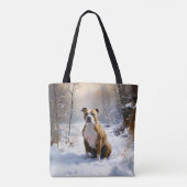 American Staffordshire Let It Snow Christmas Tasche (Rückseite)