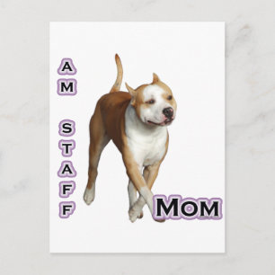 American Staffordshire Mama 4 Postkarte