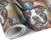 American Staffordshire New Year Card Geschenkpapier (Rolleneckpunkt)