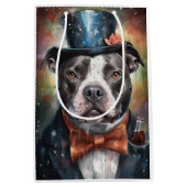 American Staffordshire New Year Card Mittlere Geschenktüte (Vorderseite)
