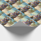 American Staffordshire on Beach, Sommergeschenk Geschenkpapier (Ecke)