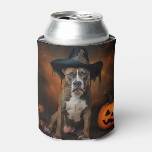 American Staffordshire Pumpkins Halloween Beängsti Dosenkühler (Kanne Vorderseite)