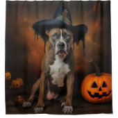 American Staffordshire Pumpkins Halloween Beängsti Duschvorhang (Vorderseite)