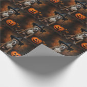 American Staffordshire Pumpkins Halloween Beängsti Geschenkpapier (Ecke)
