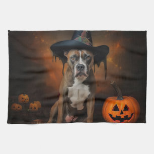 American Staffordshire Pumpkins Halloween Beängsti Geschirrtuch