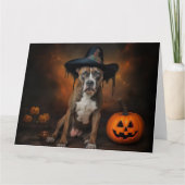 American Staffordshire Pumpkins Halloween Beängsti Karte (Vorderseite)