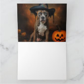 American Staffordshire Pumpkins Halloween Beängsti Karte (Innenseite)