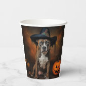 American Staffordshire Pumpkins Halloween Beängsti Pappbecher (Rückseite)