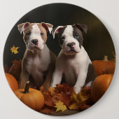 American Staffordshire Puppy Herbst Delight Button (Vorderseite)