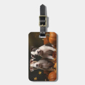 American Staffordshire Puppy Herbst Delight Gepäckanhänger (Vorderseite vertikal)