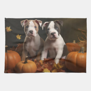 American Staffordshire Puppy Herbst Delight Geschirrtuch