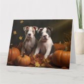 American Staffordshire Puppy Herbst Delight Karte (Vorderseite)