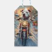 American Staffordshire Riding Motorrad Weihnachten Geschenkanhänger (Rückseite)