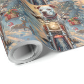 American Staffordshire Riding Motorrad Weihnachten Geschenkpapier (Rolleneckpunkt)