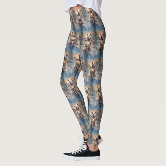 American Staffordshire Riding Motorrad Weihnachten Leggings (Links)