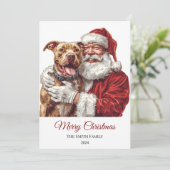 American Staffordshire Santa Claus Weihnachten (Stehend Vorderseite)