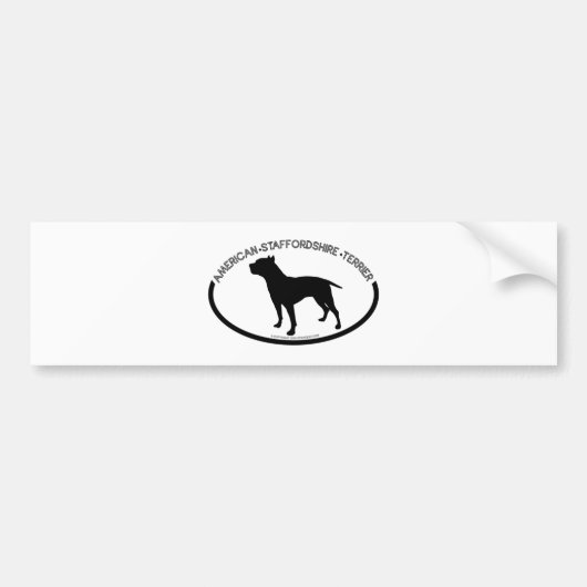 American Staffordshire Silhouette Black Bumper Sti Autoaufkleber (Vorne)
