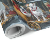 American Staffordshire Snowy Sleigh Weihnachten Geschenkpapier (Rolleneckpunkt)